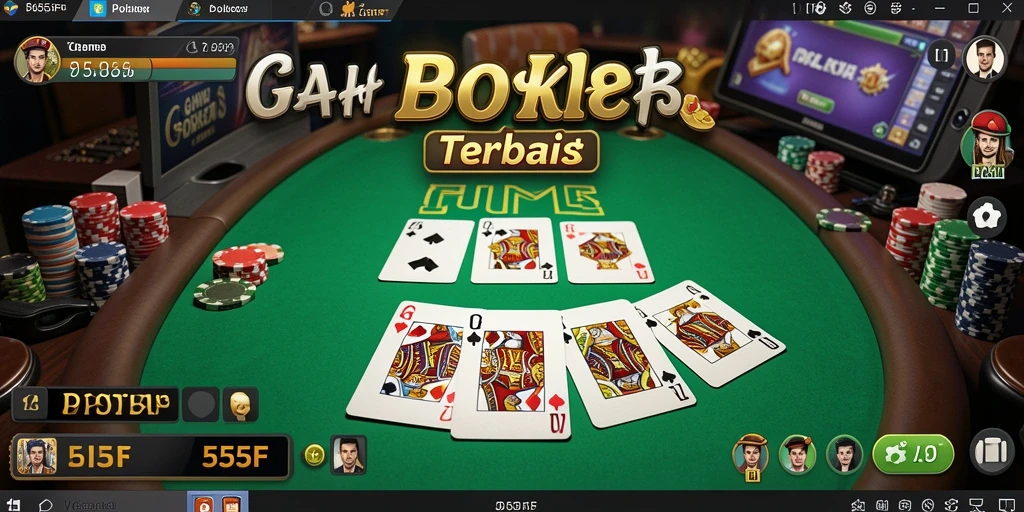 Tampilan gameplay 555F dengan suasana poker yang mendebarkan.