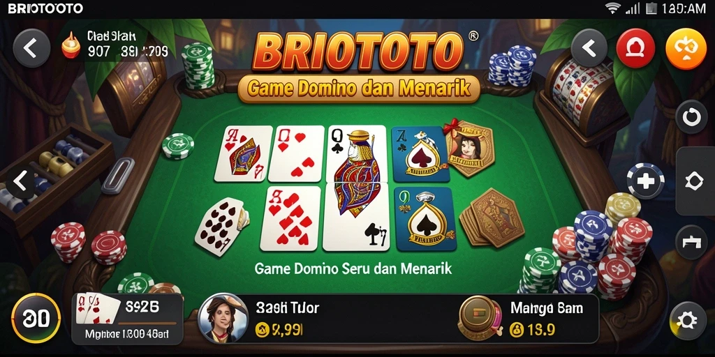 Tampilan gameplay BRIOTOTO yang menampilkan momen seru bermain Domino.