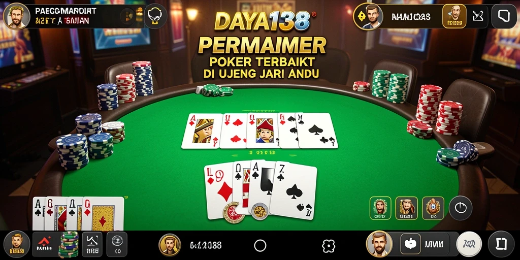 Tampilan gameplay Poker yang mendebarkan di DAYA138.