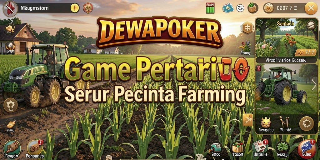 Tampilan gameplay menarik dalam DEWAPOKER dengan aktivitas pertanian.