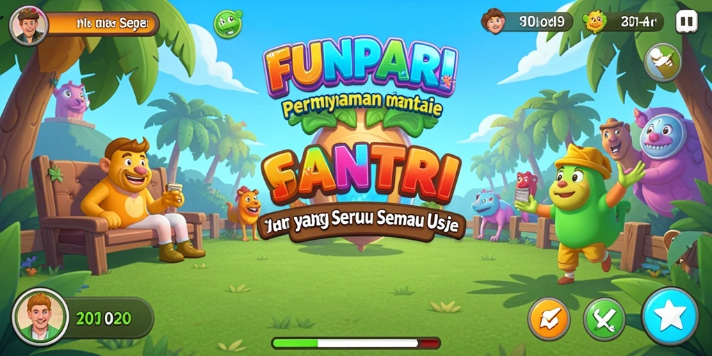 Tampilan gameplay FUNPARI yang menarik dan menghibur.