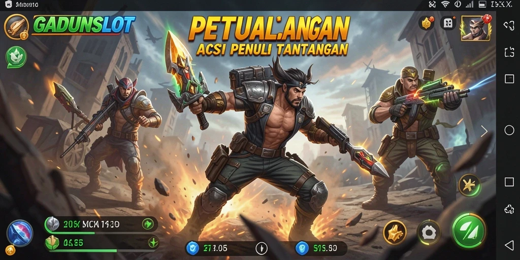 Tampilan gameplay seru dan penuh aksi di GADUNSLOT.