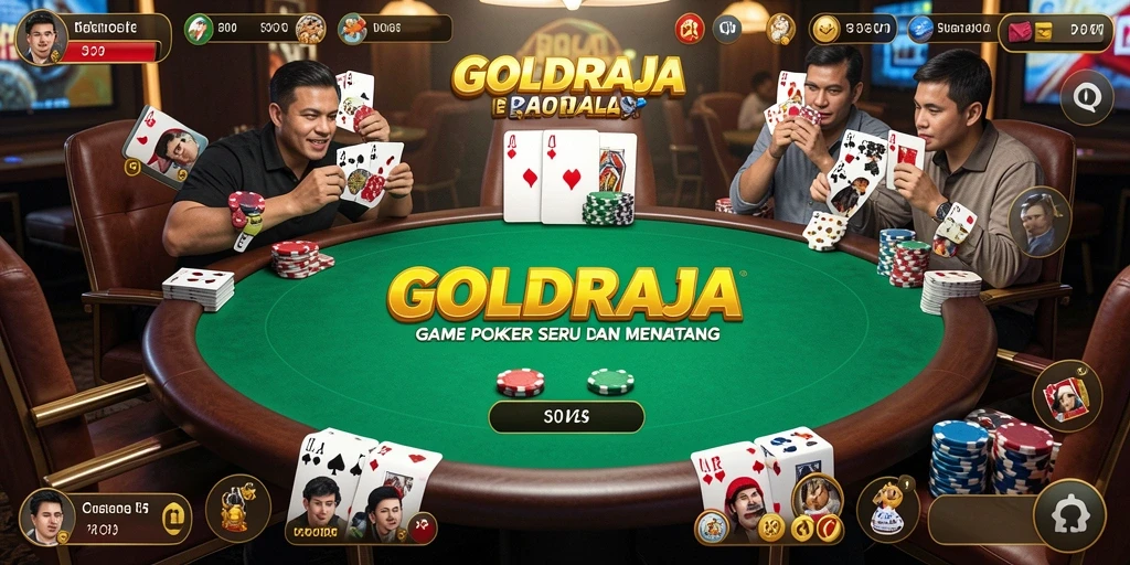 Screenshot gameplay GOLDRAJA menampilkan aksi seru dalam permainan Poker.