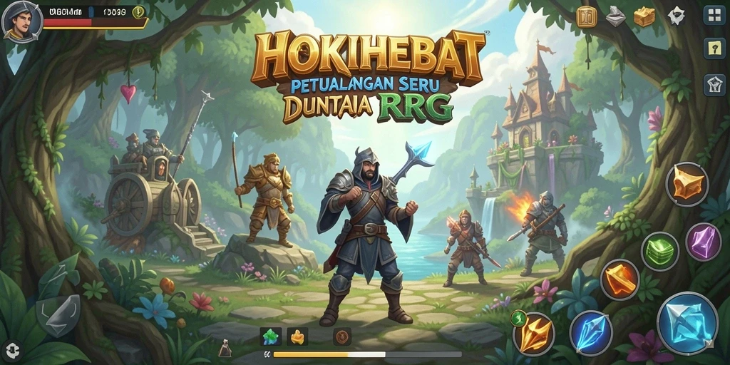 Tampilan gameplay HOKIHEBAT yang mendebarkan dalam petualangan RPG.