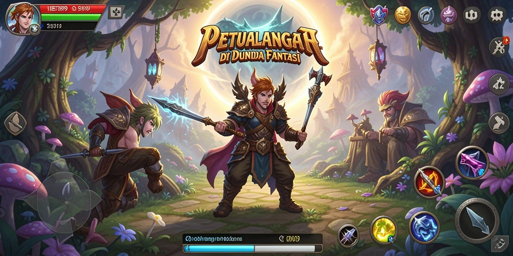Menampilkan momen epic dalam pertempuran RPG IBET899.