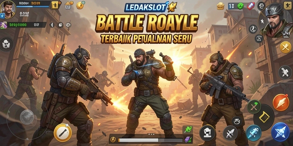Tangkapan layar menunjukkan aksi seru gameplay Battle Royale di LEDAKSLOT.