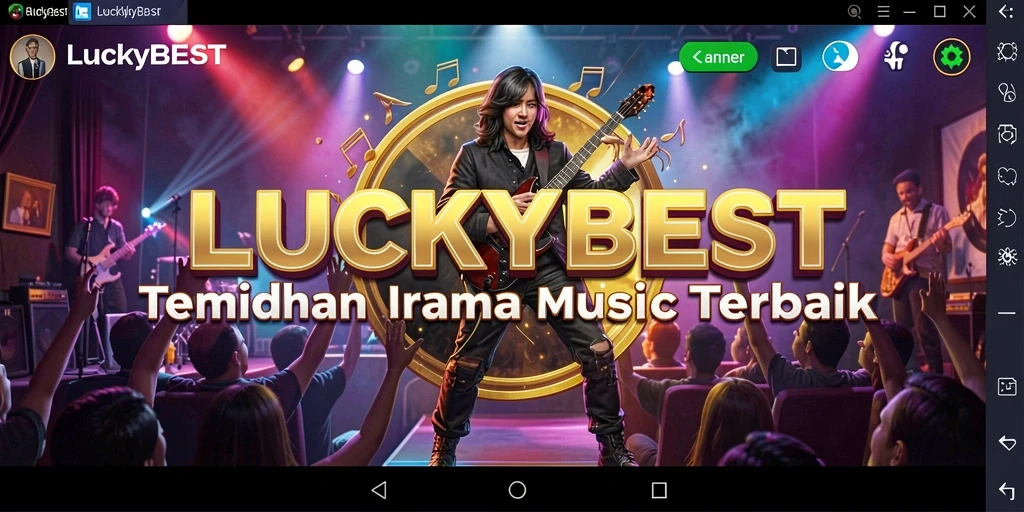 Screenshot gameplay <strong>LUCKYBEST</strong> yang menampilkan pengguna mengikuti irama musik.