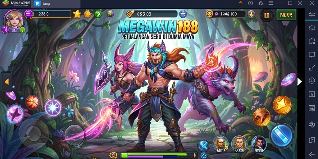 Tampilan gameplay seru di MEGAWIN188, menjelajahi dunia petualangan.