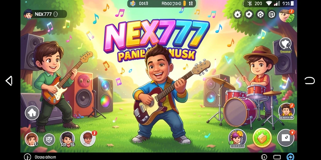 Tampilan gameplay seru di NEX777 dengan berbagai lagu menarik.