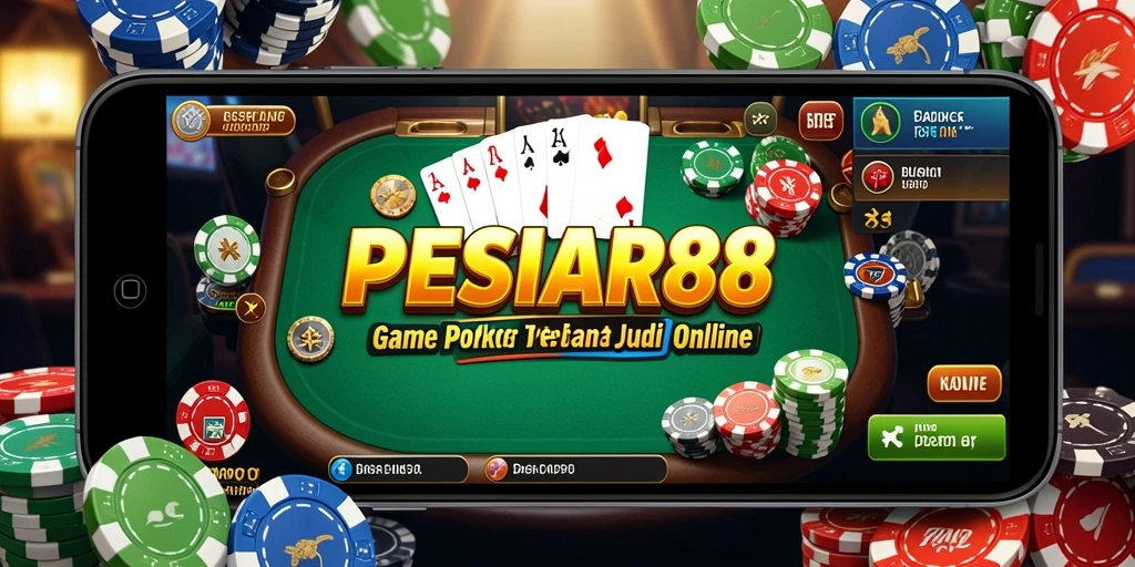 Tampilan gameplay Poker di aplikasi PESIAR88 yang menarik dan seru.