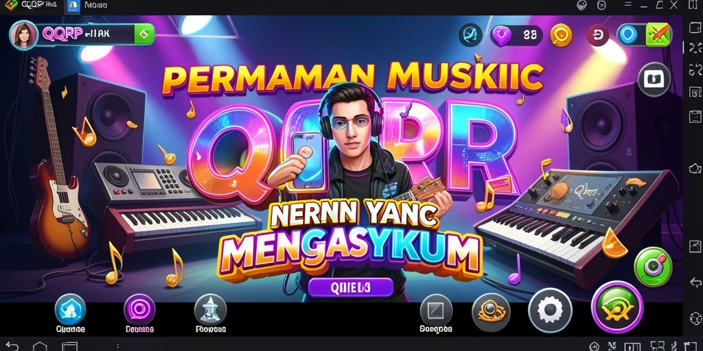 Tampilan gameplay QQRP yang menyenangkan dengan berbagai tantangan musik.