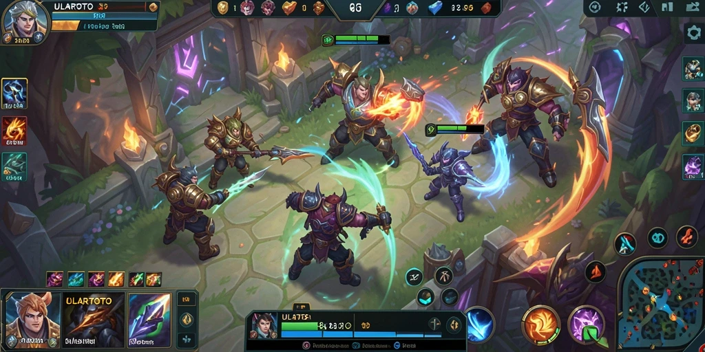 Tampilan aksi seru dalam game MOBA ULARTOTO.